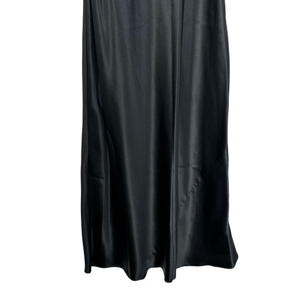 New Quince Women’s XS Washable Silk Midi Slip Dress Rich Black Satin Retro 4469 - Picture 5 of 12